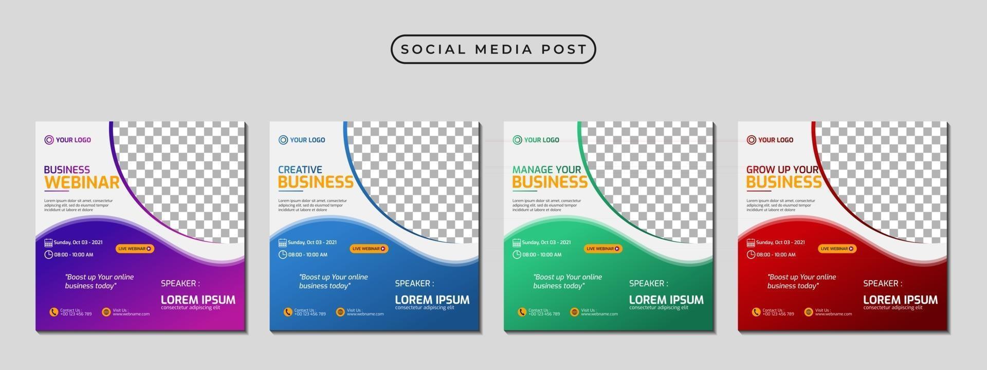 Collection of social media post banner template design vector