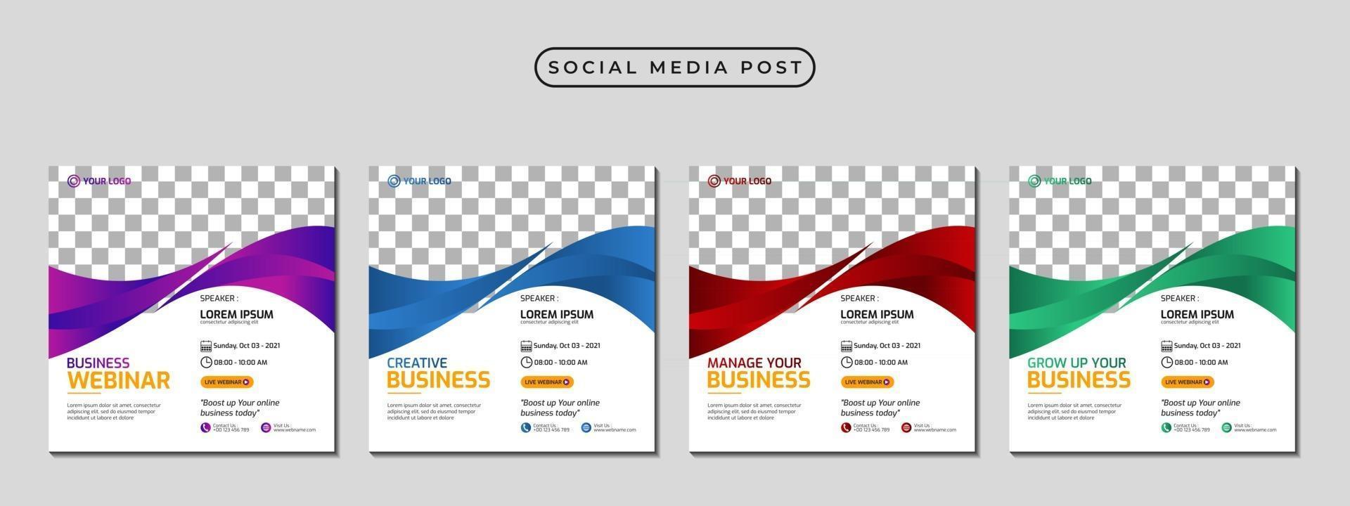 Collection of social media post banner template design vector