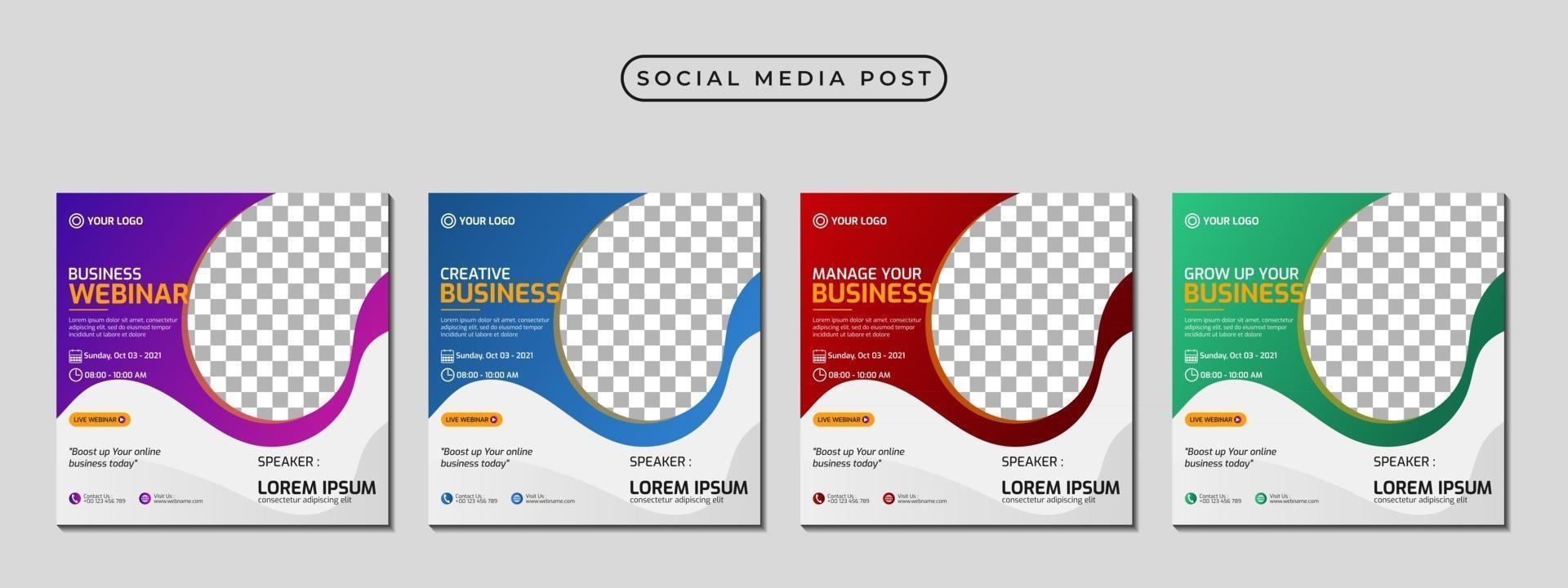 Collection of social media post banner template design vector