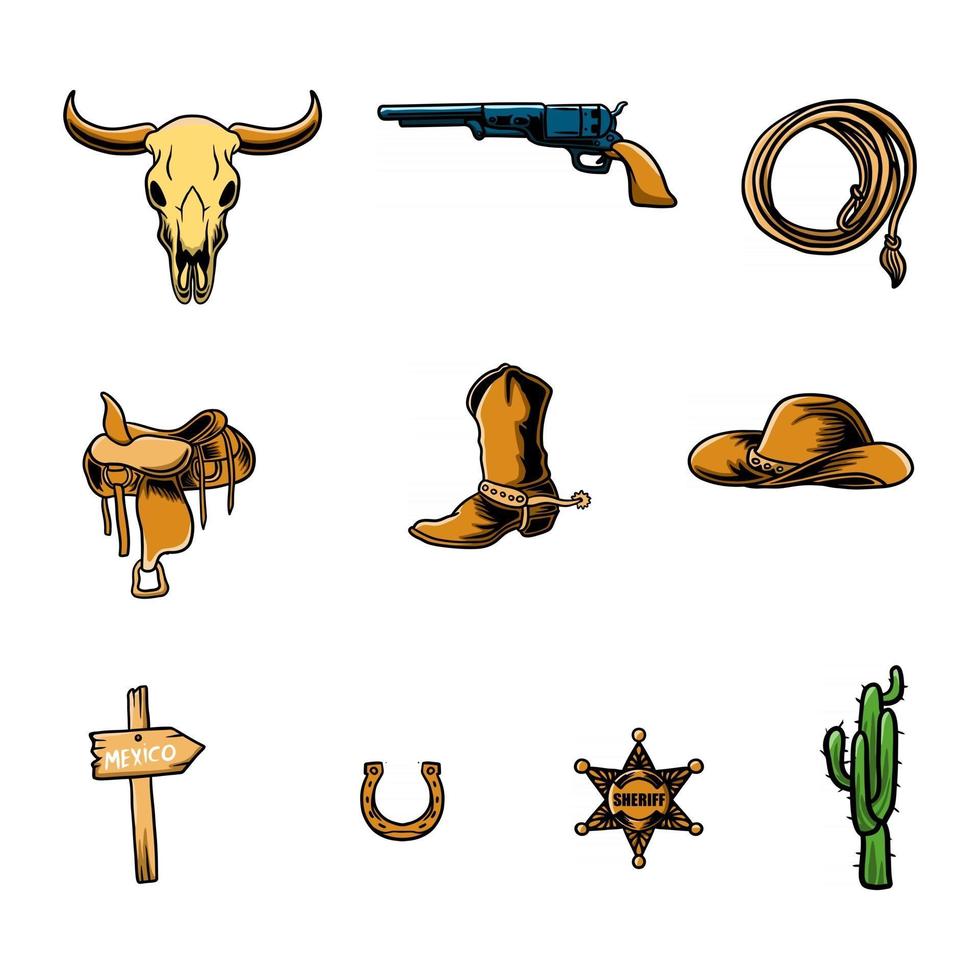 cowboy element vector illustration