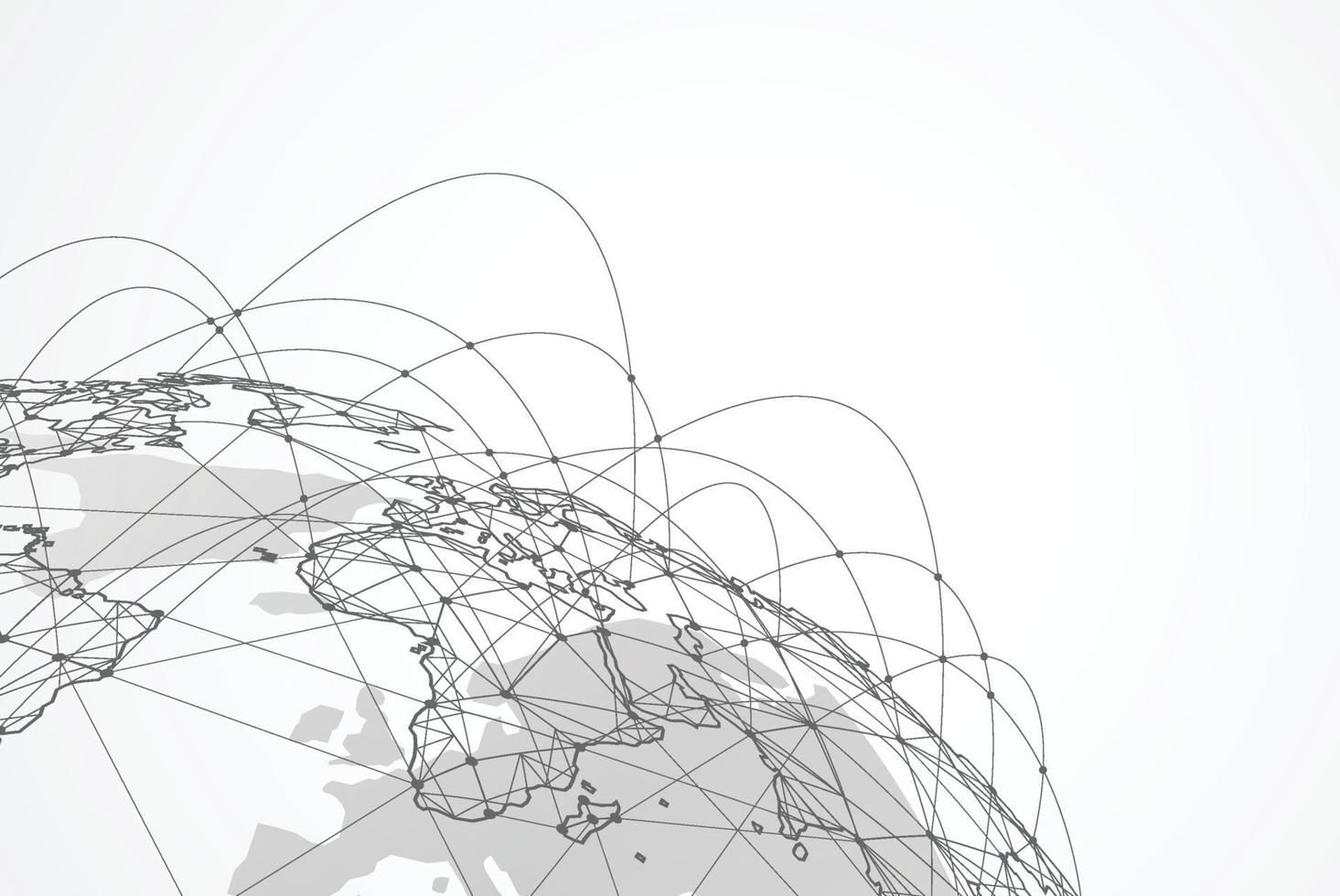 Global network connection. World map point and line composition vector