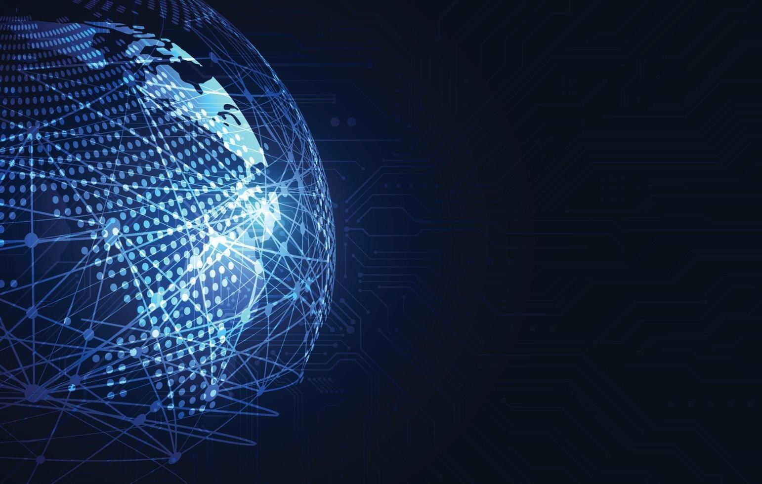 Global network connection. World map point and line composition vector