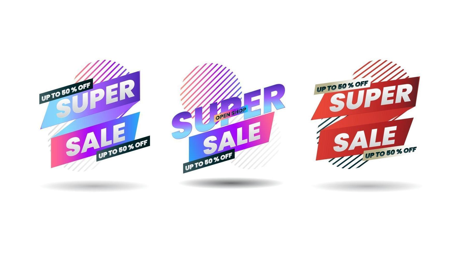 Set of Sale banner template design, Big sale special offer. vector