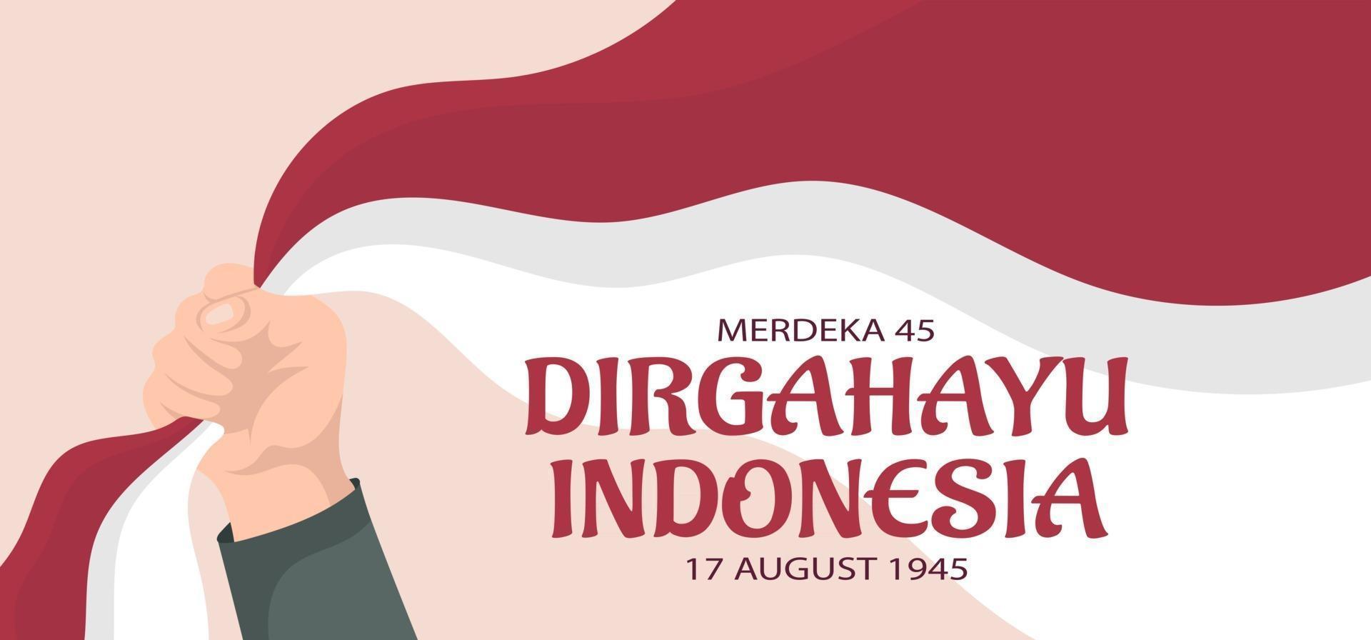 Indonesia independence day landscape banner design. vector