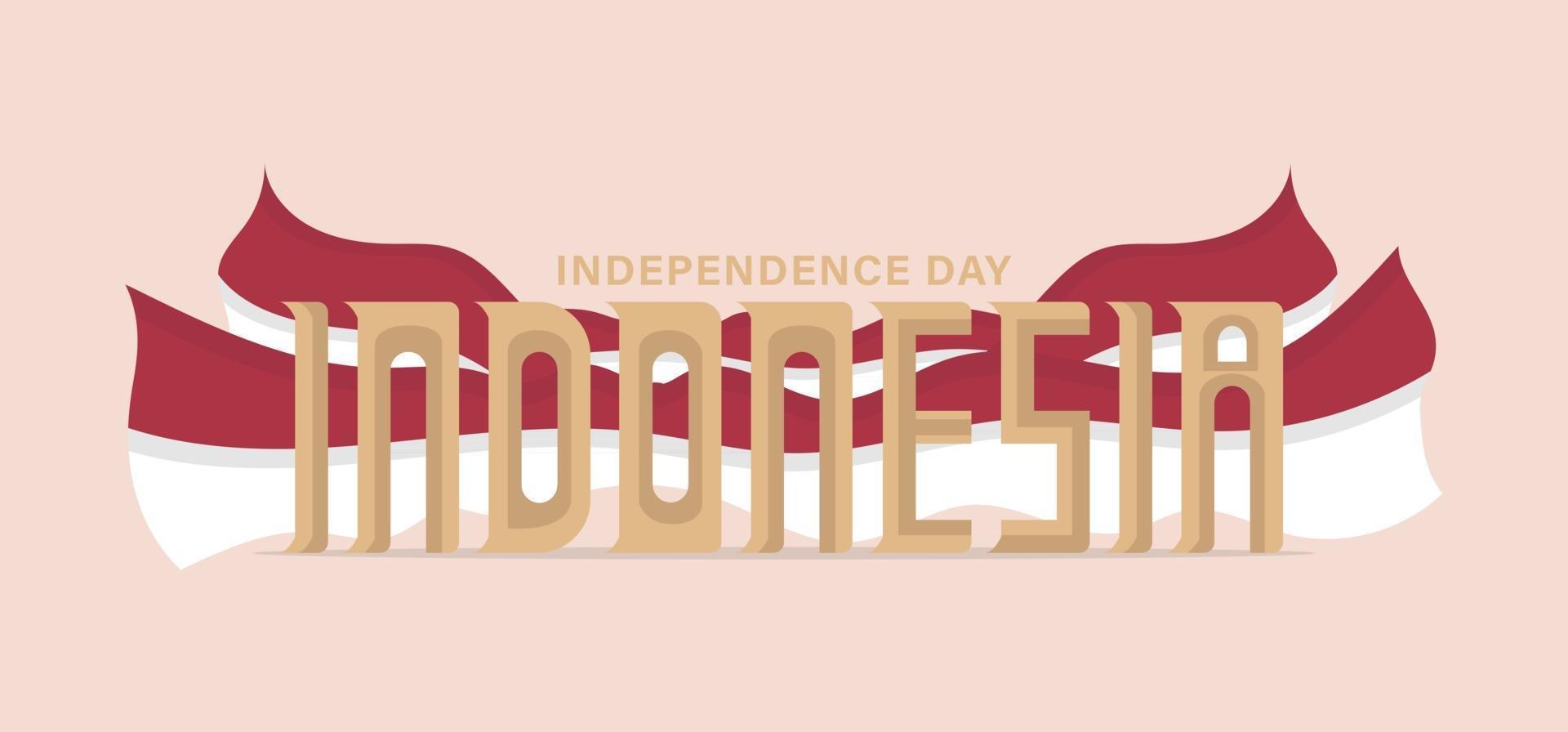 Plantilla de concepto de banner de día de la independencia de Indonesia. vector