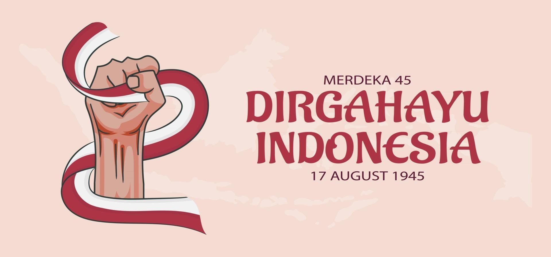 estilo de banner del día de la independencia de indonesia vector