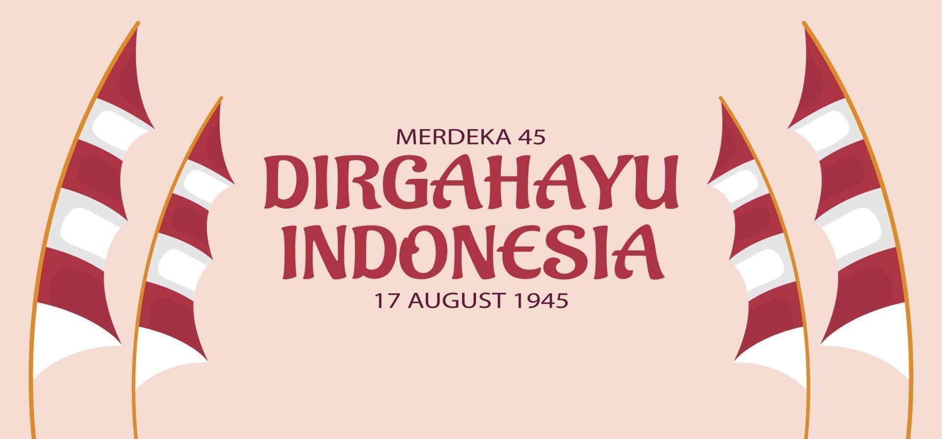 Indonesia independence day template. vector