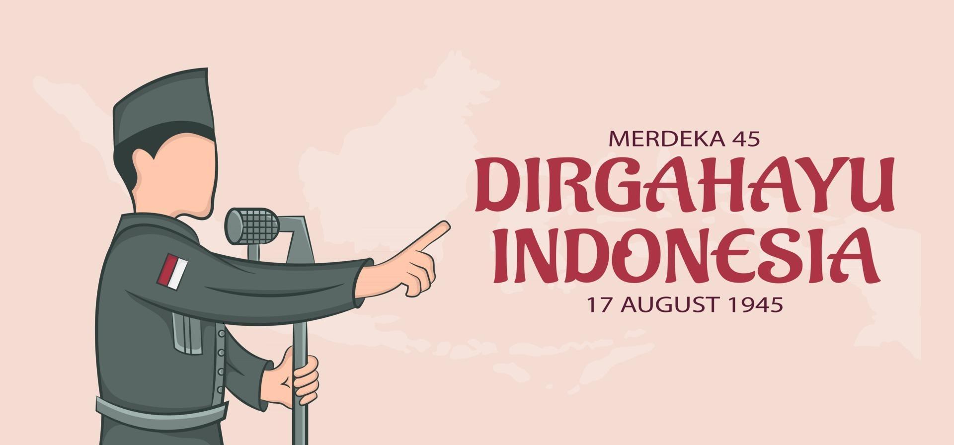 estilo de banner del día de la independencia de indonesia vector