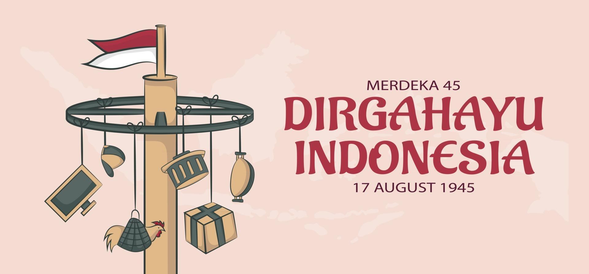 Indonesia independence day banner concept template. vector
