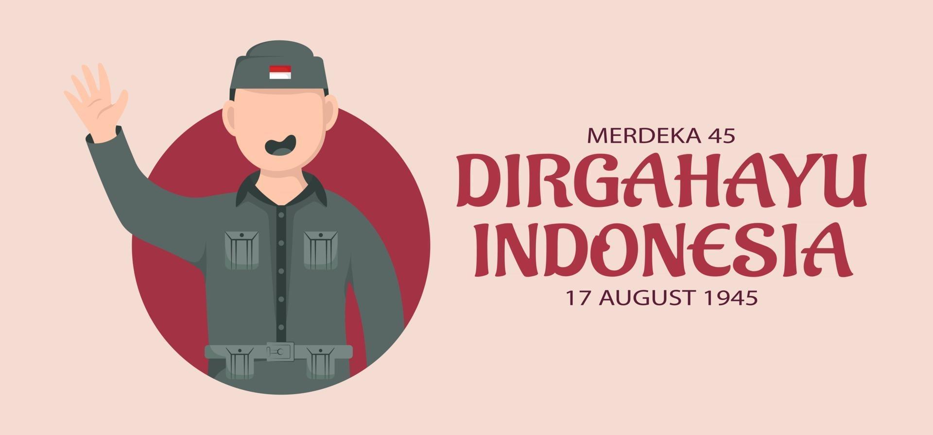 Indonesia independence day template. vector