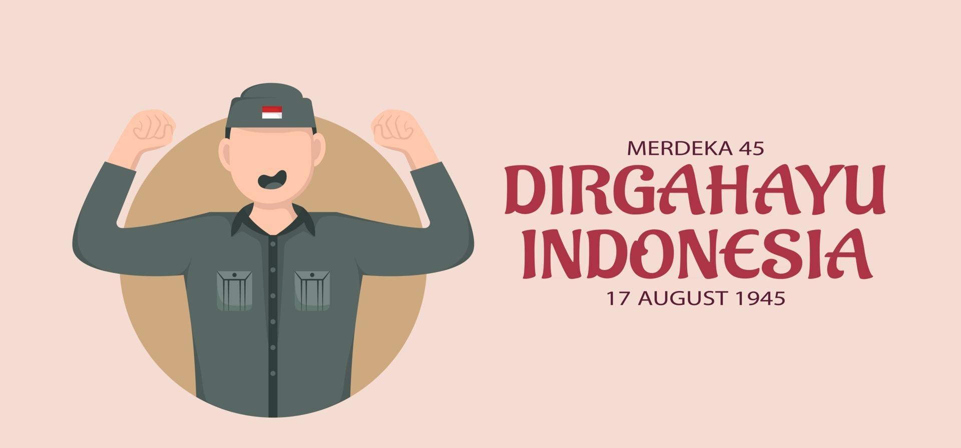 plantilla del día de la independencia de Indonesia. vector