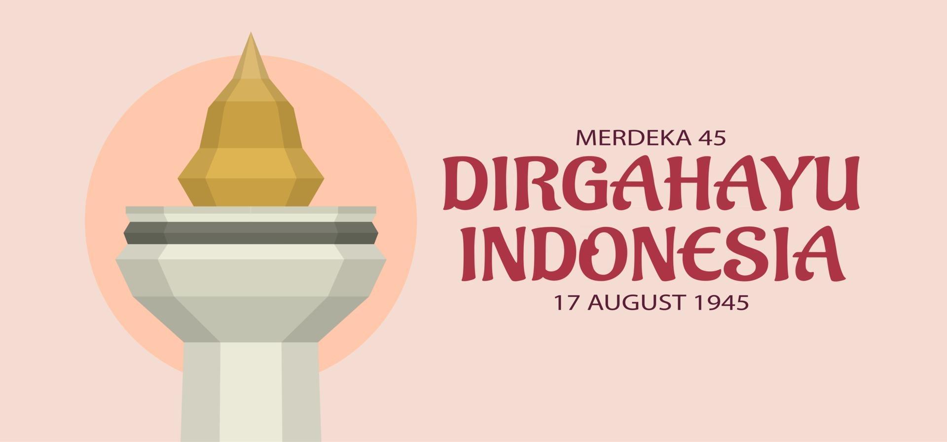 Indonesia independence day landscape banner design. vector