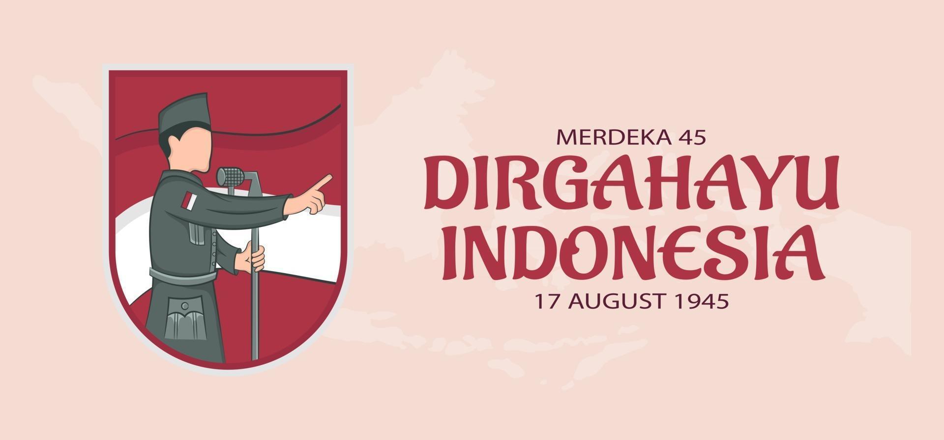 Plantilla de concepto de banner de día de la independencia de Indonesia. vector