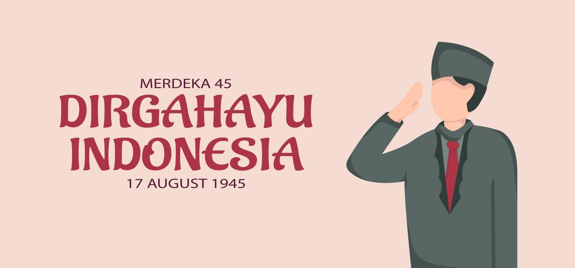 Indonesia independence day landscape banner design. vector