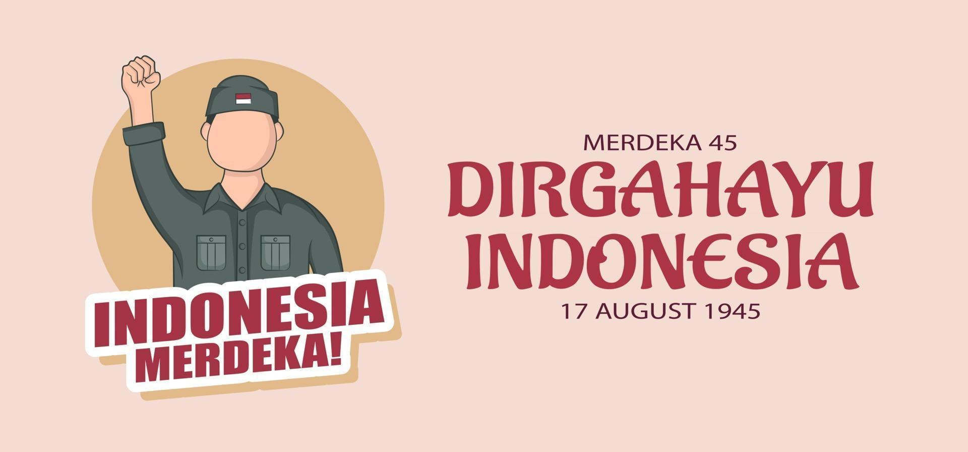 Indonesia independence day banner design. vector