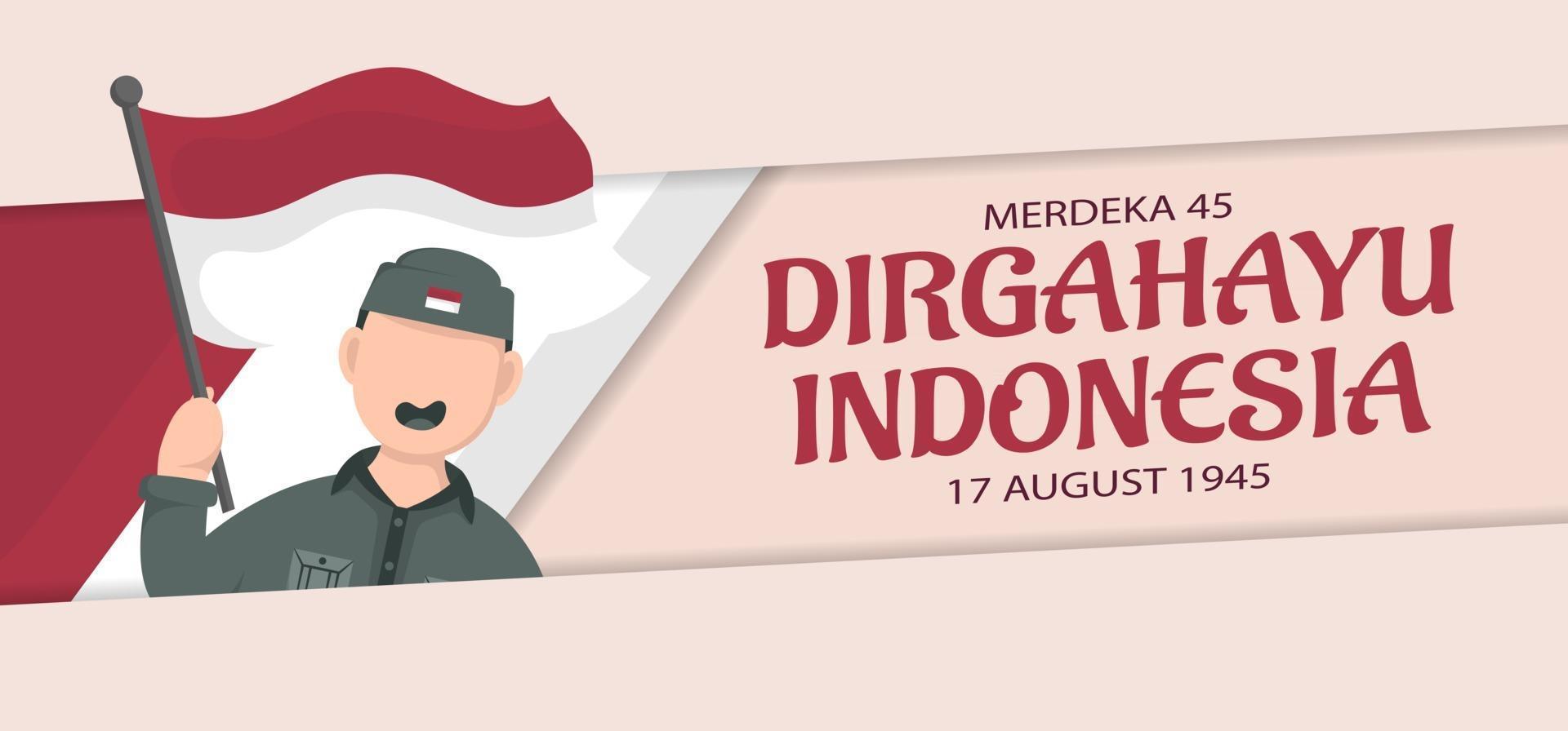 plantilla del día de la independencia de Indonesia. vector