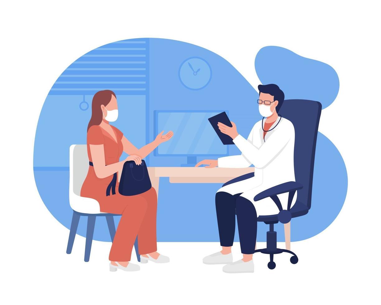 Personal doctor appointment 2D vector isolated illustration