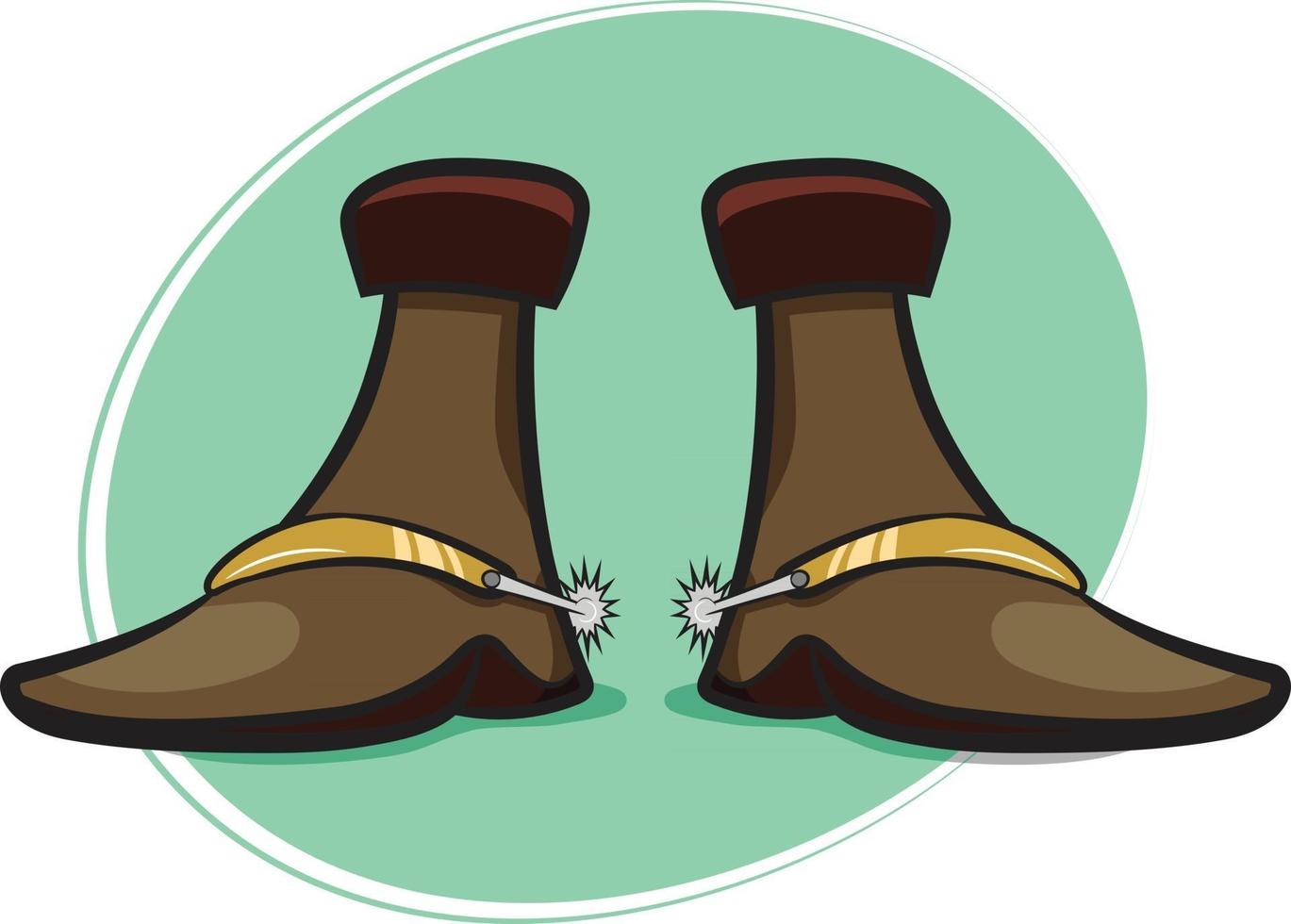 Stylish Cowboy Boots with Spurs vector