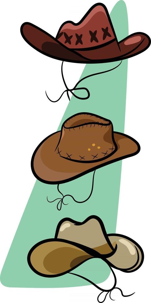 sombreros para vaqueros del salvaje oeste vector