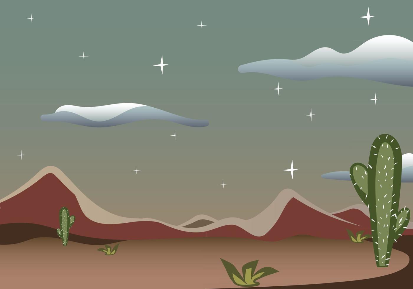 Wild West Texas Desert Scene with Cactus vector