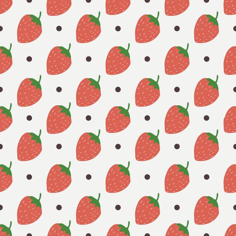 Seamless Pattern of Strawberry Fruit vector