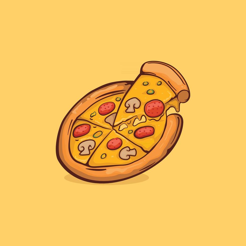 icono de pizza aislado ilustración vectorial vector