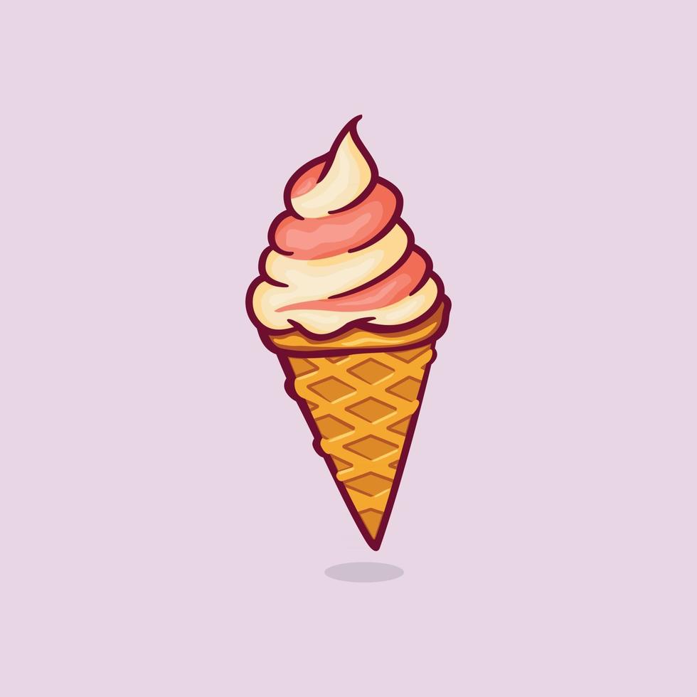 helado con icono de cono aislado ilustración vectorial vector