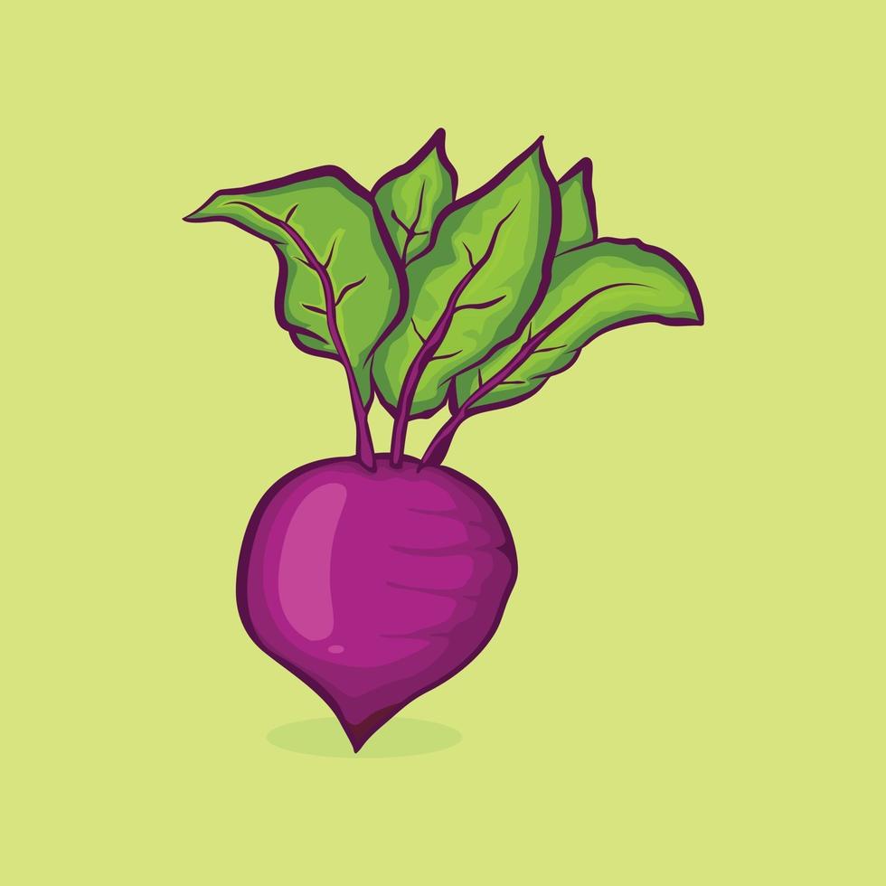 Red beetroot with leaf icon isolated Vector illustration
