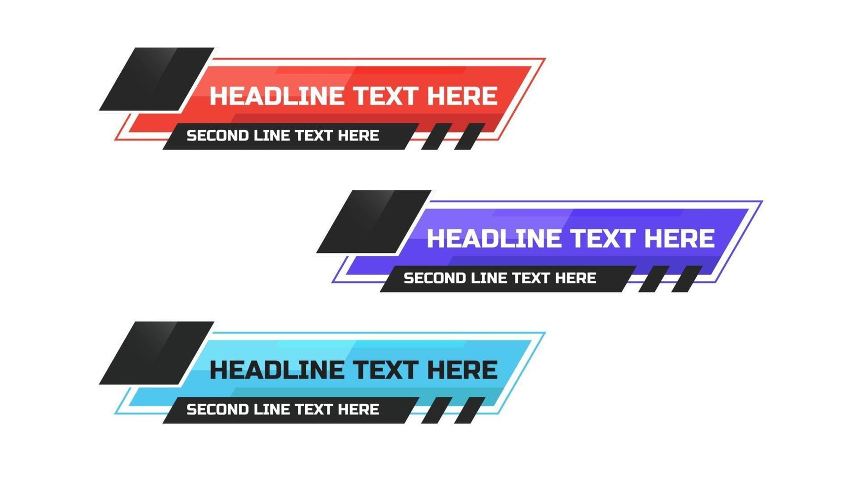 News Lower Thirds Pack. Headline breaking news template vector