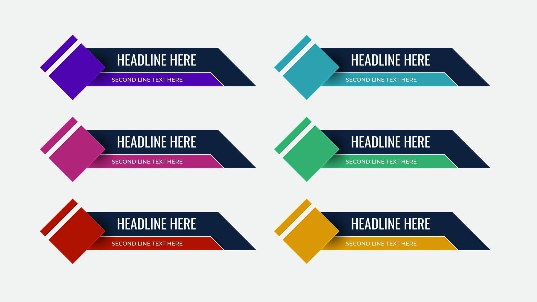 Graphic set of Broadcast News Lower Thirds Banner vector