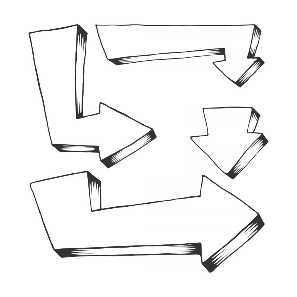 Hand drawn arrow element design. Vector illustration