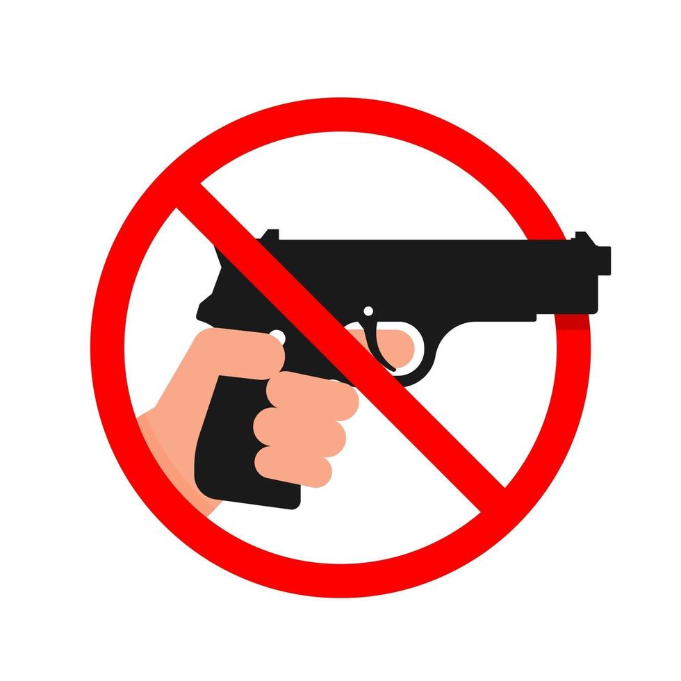 No use pistolas o letrero de armas. ilustración vectorial vector