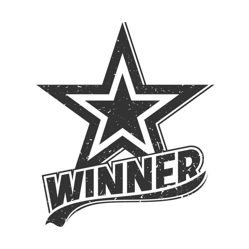 Star Winner, Retro Design. Vector illustration