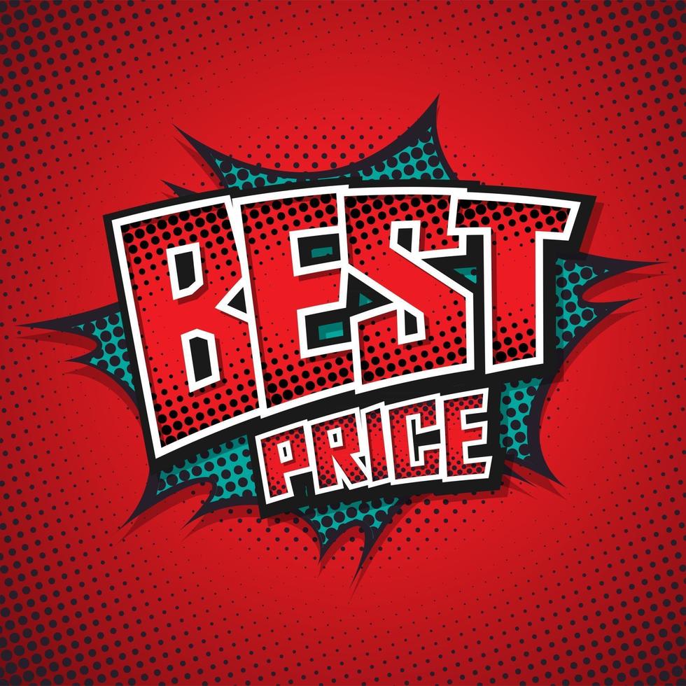 Best Price. Comic Speech Bubble. Vector illustration