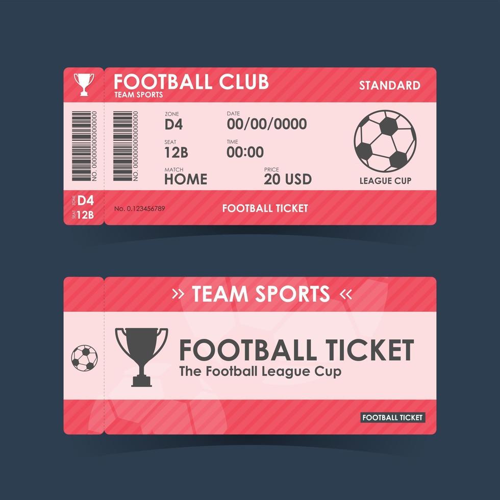 Football, Soccer Ticket. guidelines for element design vector