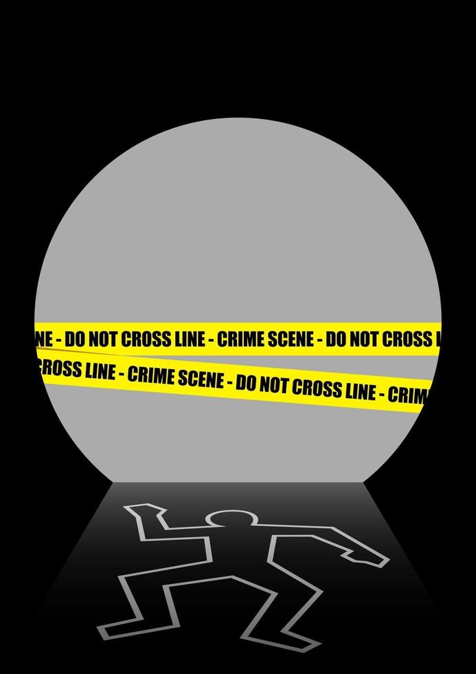 Illustration of a crime scene in the dark tunnel vector