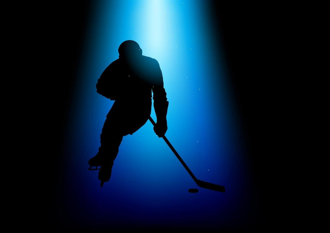 Silhouette illustration of a hockey player vector