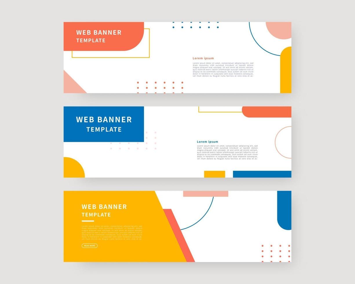 Web banner template set. Collection of horizontal banners design. vector