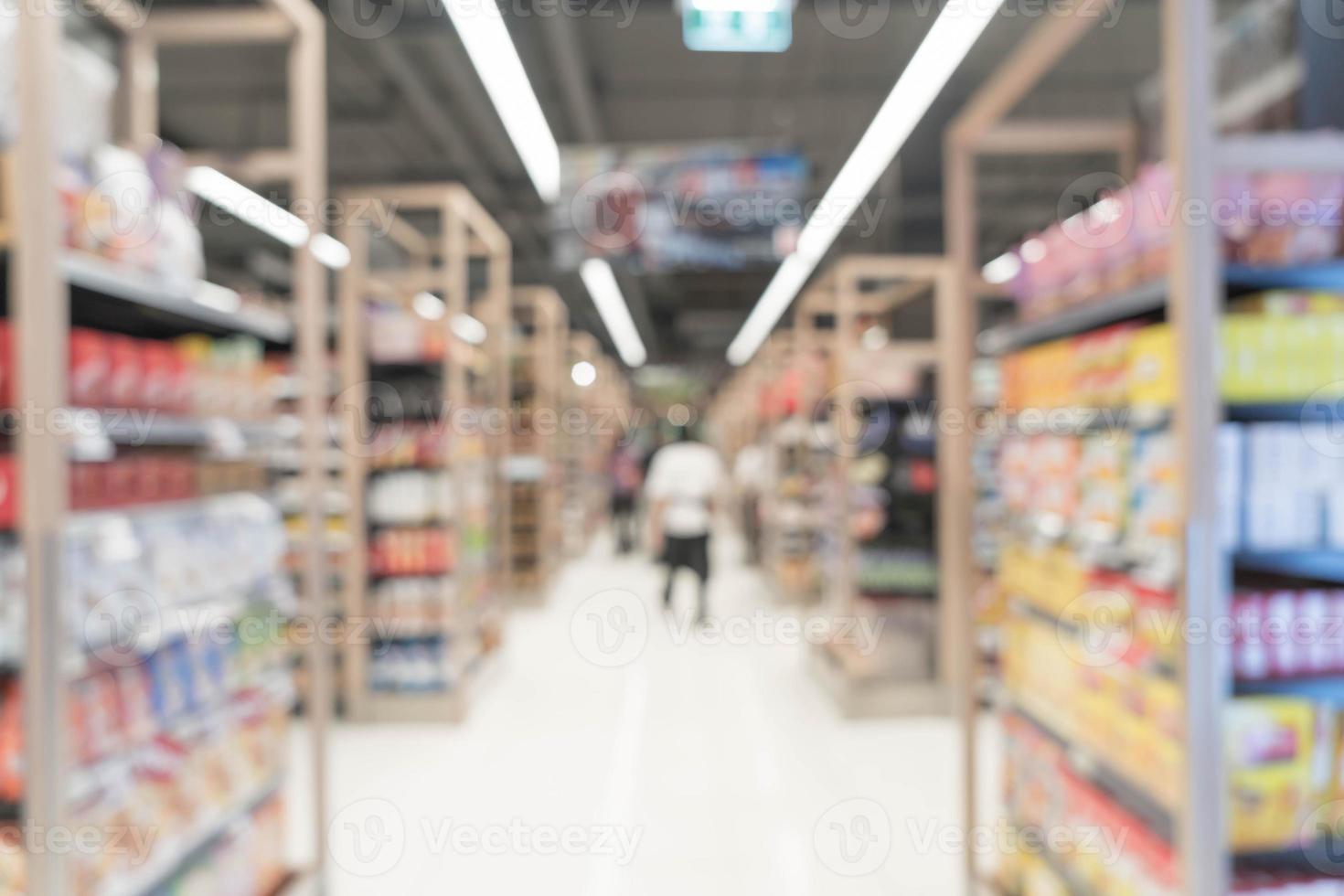 Desenfoque abstracto en el supermercado para el fondo foto