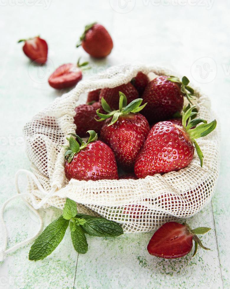 Fresh ripe delicious strawberries photo