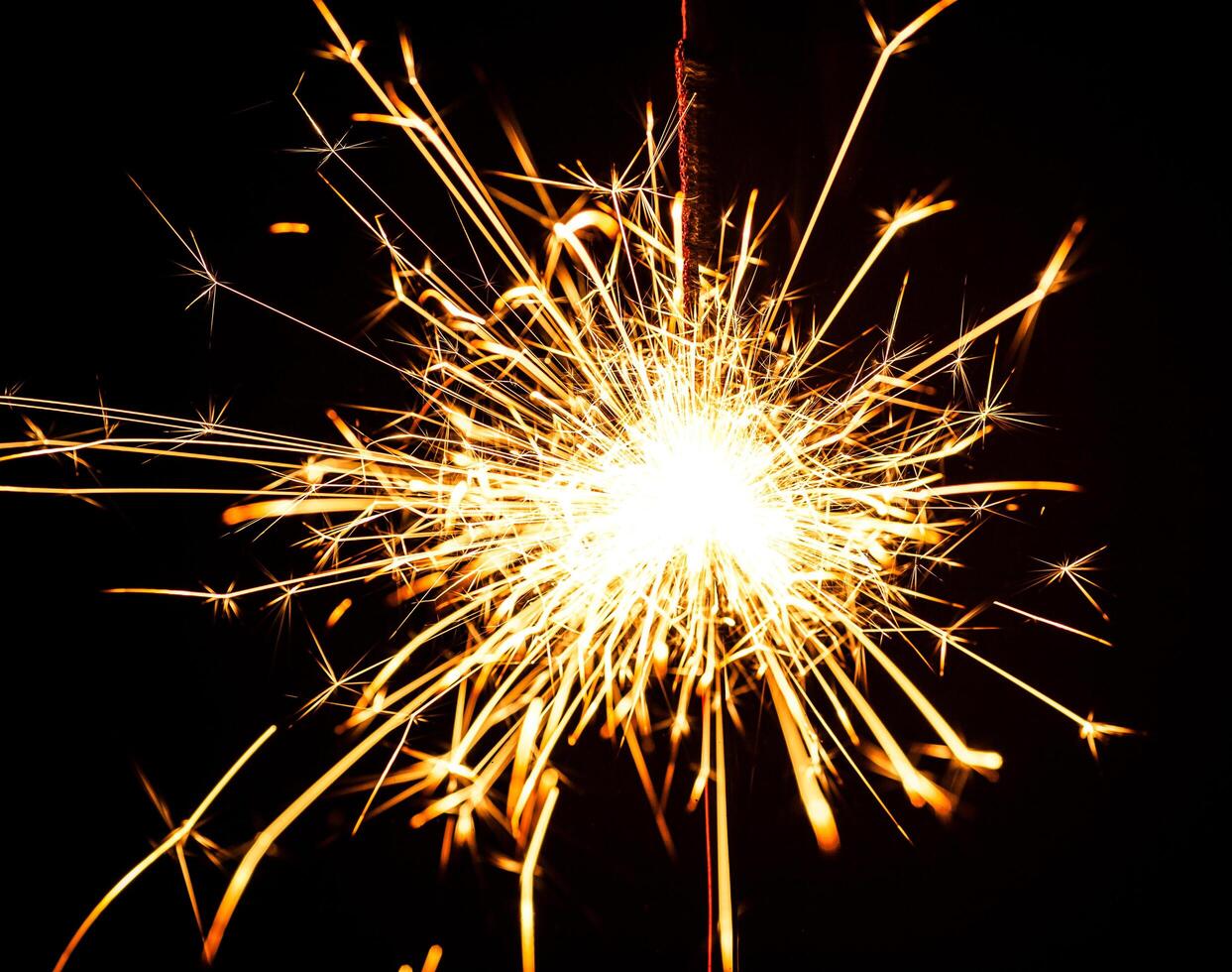 burning christmas sparkler photo