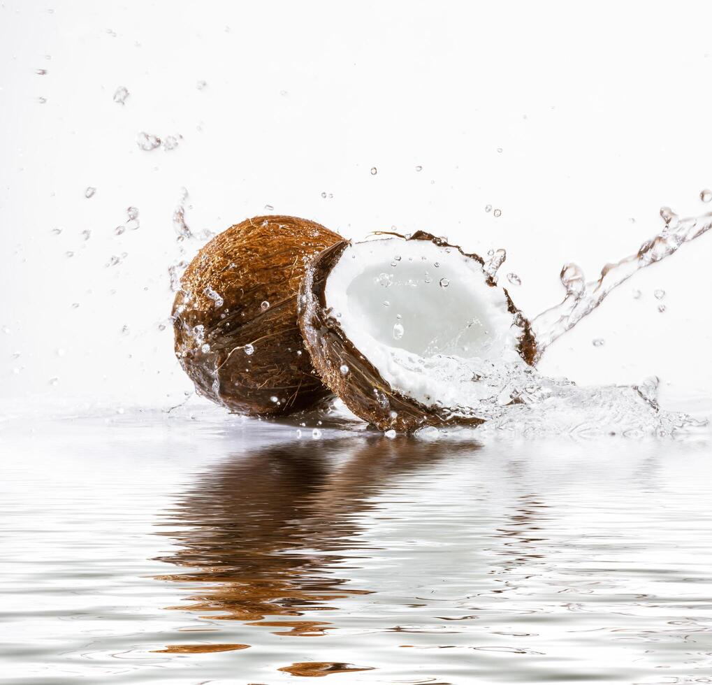 Coconut on the table photo