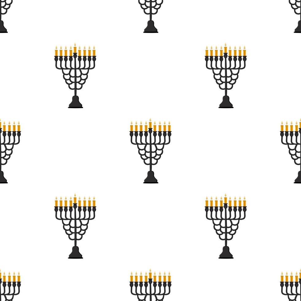 Illustration on theme big colored pattern menorah vector