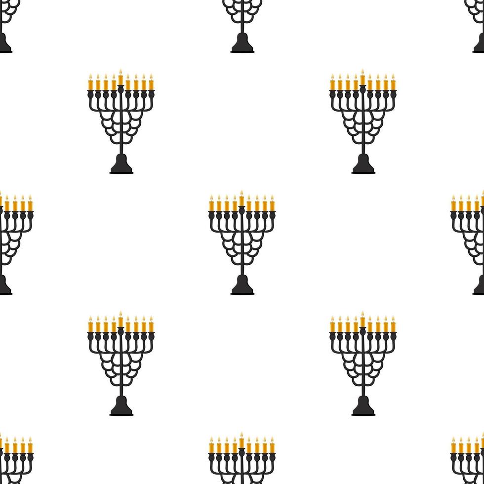 Ilustración sobre el tema de la menorah de patrón de colores grandes vector