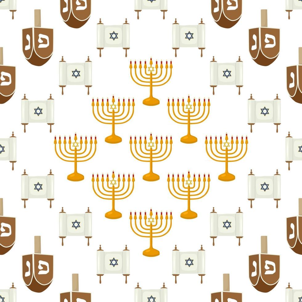 Ilustración sobre el tema de la menorah de patrón de colores grandes vector