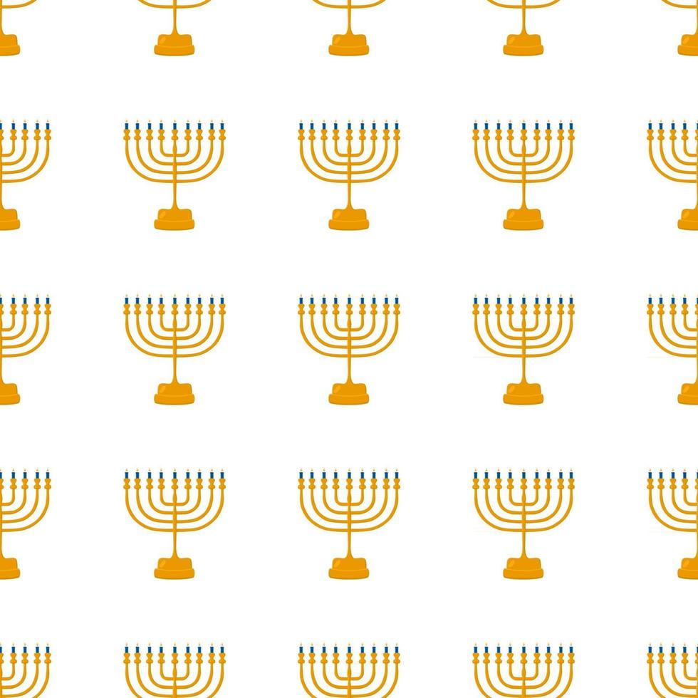 Illustration on theme big colored pattern menorah vector