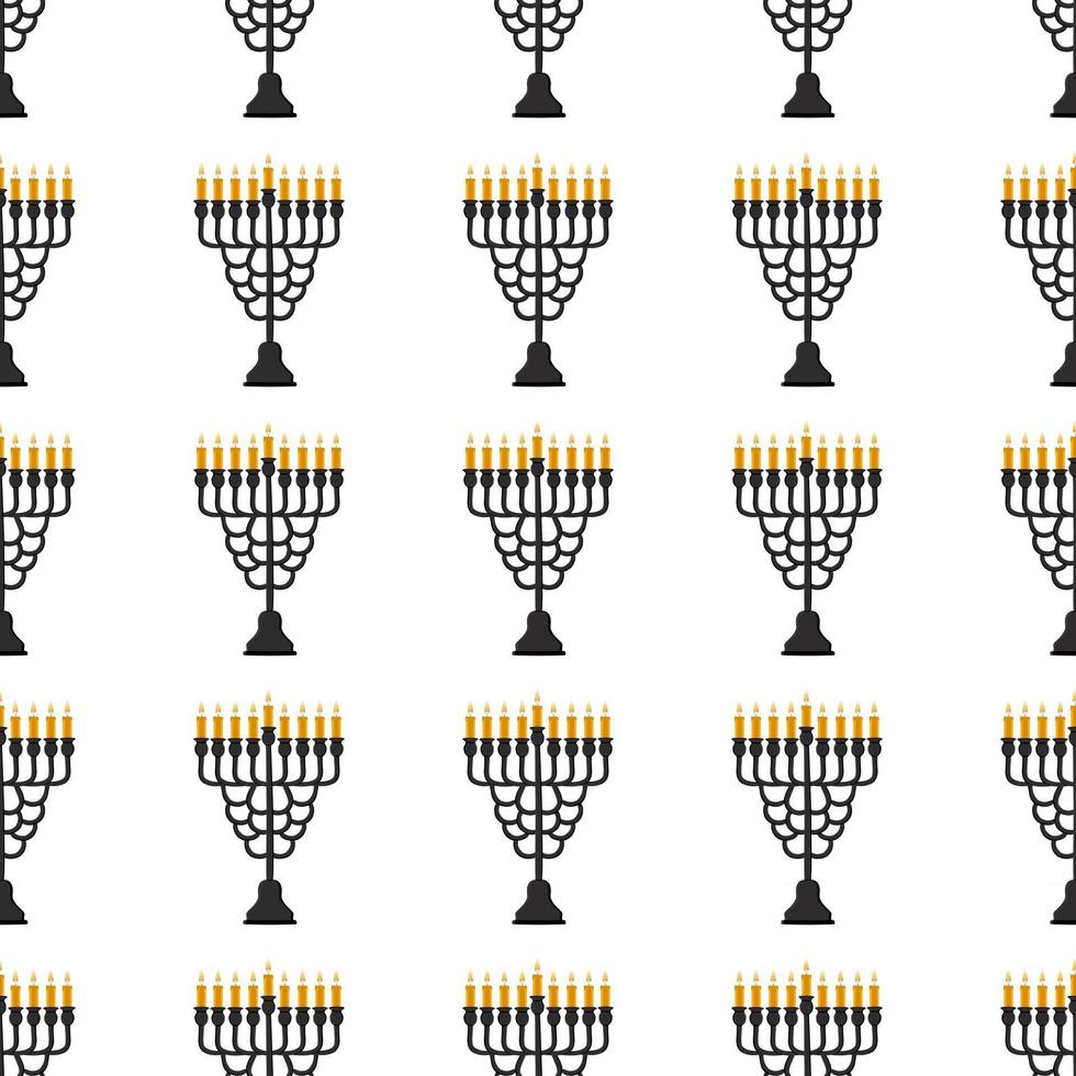 Illustration on theme big colored pattern menorah vector