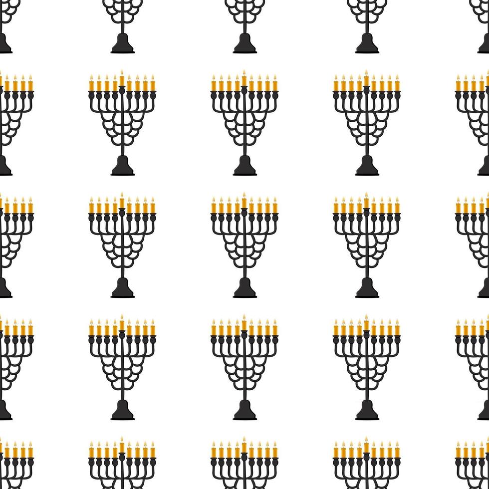 Ilustración sobre el tema de la menorah de patrón de colores grandes vector