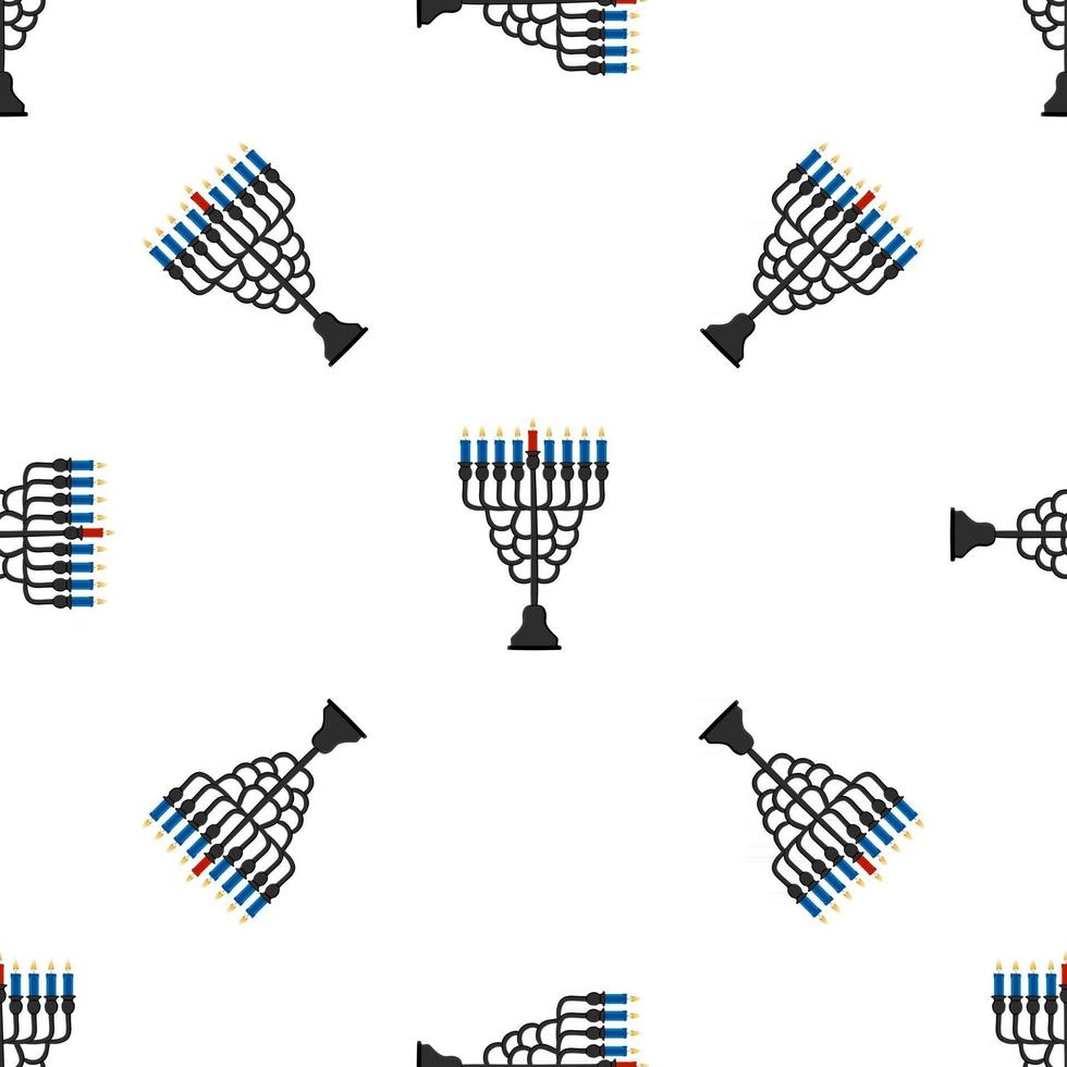 Ilustración sobre el tema de la menorah de patrón de colores grandes vector