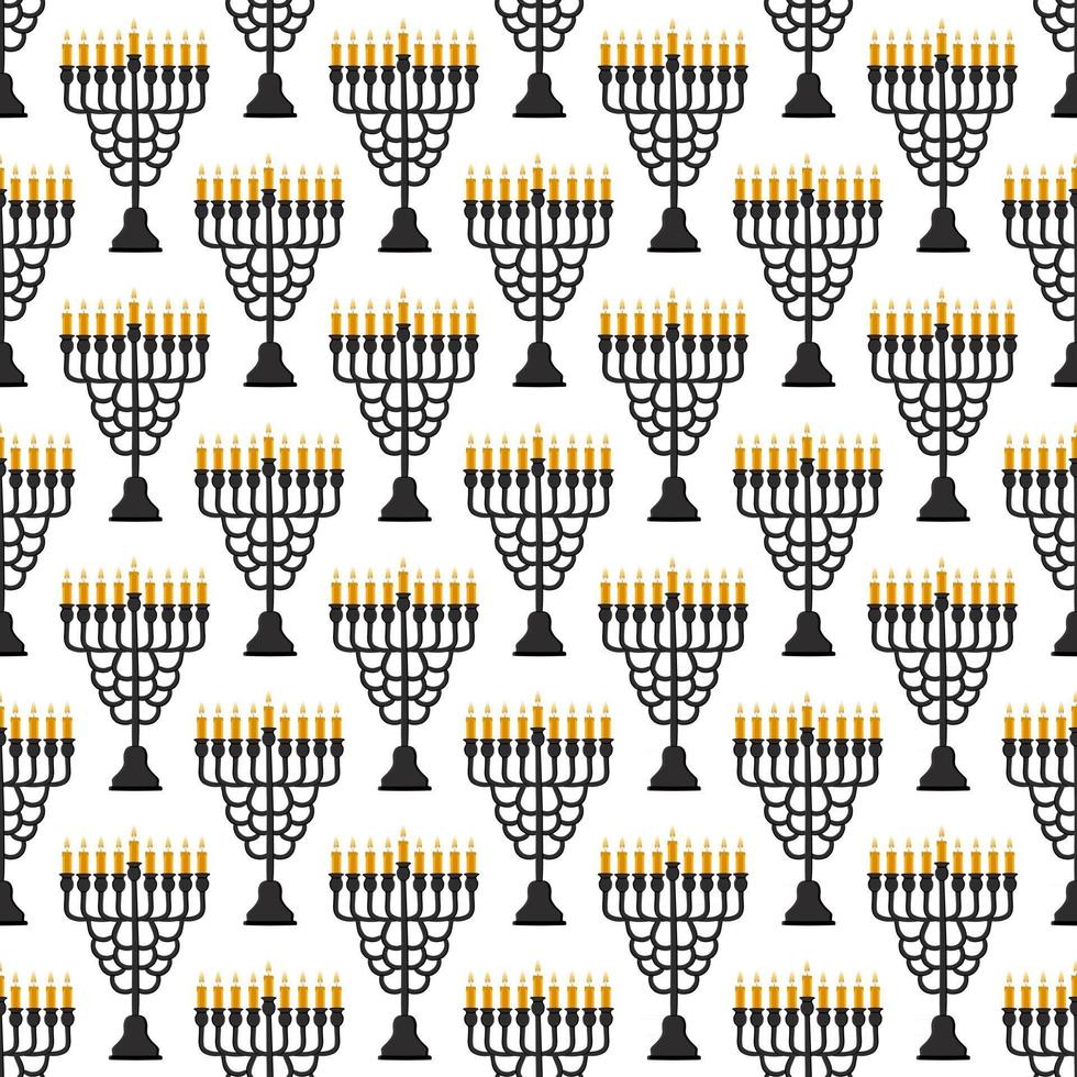 Ilustración sobre el tema de la menorah de patrón de colores grandes vector